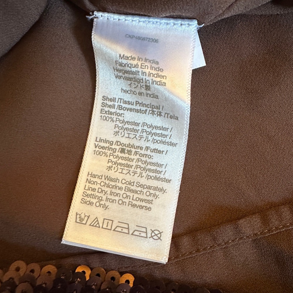 madewell no111 marilyn sequin slip mini dress hot cocoa brown, women size 2 - Picture 6 of 6